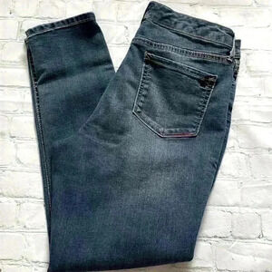 Jessica Simpson high-rise forever, rolled ankle jeans